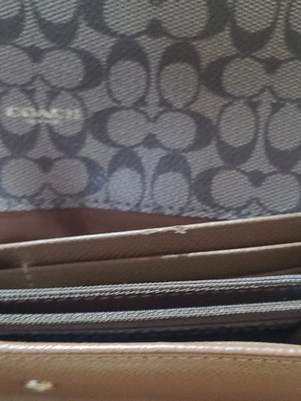 Coach Pebbled Leather Wallet in Warm Brown